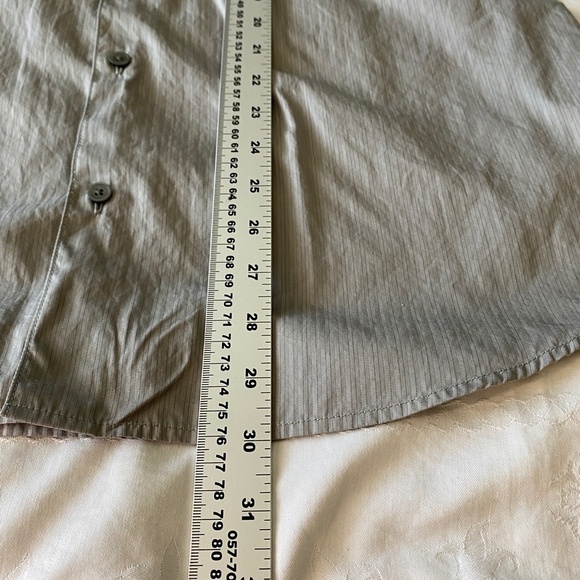Calvin Klein Men's Silver/Gray Fine Textured Striped LS Button Up Dress Shirt XL - Picture 12 of 14